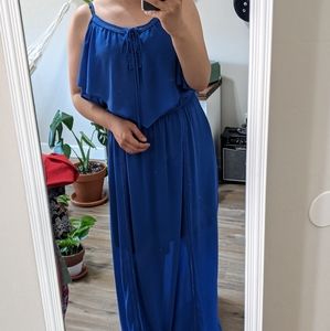 Royal blue flowy maxi dress